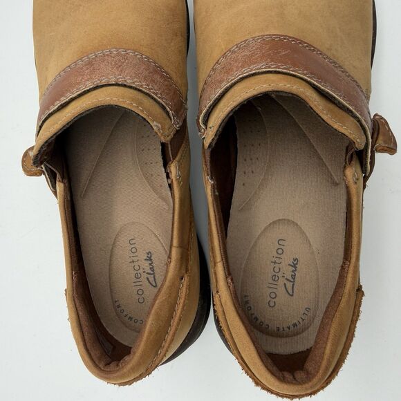 Clarks Roseville Dot Tan Leather Slip On Loafers Ultimate Comfort Women’s 8 - Picture 9 of 11